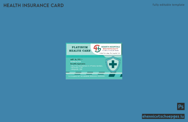 Vorschau auf eine Beispiel-Platinum-Gesundheitskarte der India Siarth Hospitals